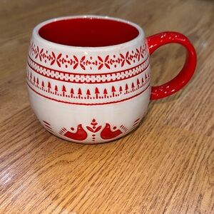 Hearth & Hand Red and Cream Patterned Mug
